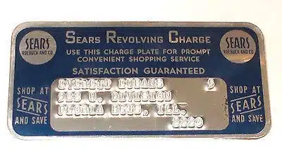 Sears chargaplate bookeeping system